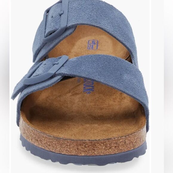NWT Birkenstock Unisex Arizona soft slide sandals in elemental blue Size 43/10 - Picture 6 of 9